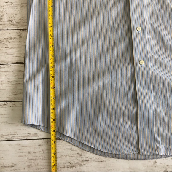 BROOKS BROTHERS 346 Men Striped Long Sleeve Button up Shirt Sz 15 1/2-2/3 - Picture 9 of 10